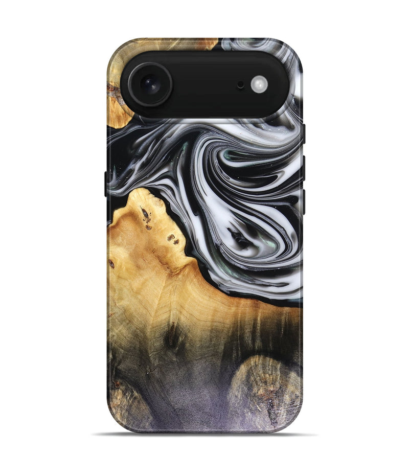 iPhone 17 Air Wood Live Edge Phone Case - Taina (Black & White, 816127)