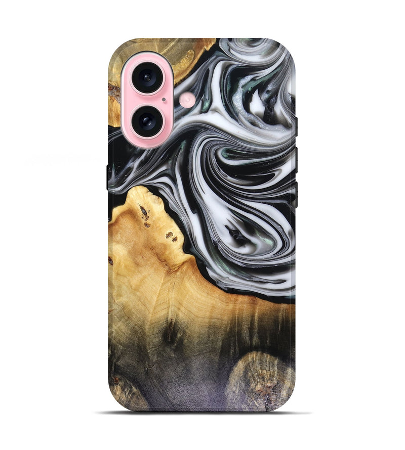 iPhone 17 Wood Live Edge Phone Case - Taina (Black & White, 816127)