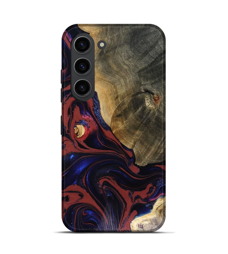 Galaxy S23 Wood Live Edge Phone Case - Louie (Red, 816129)