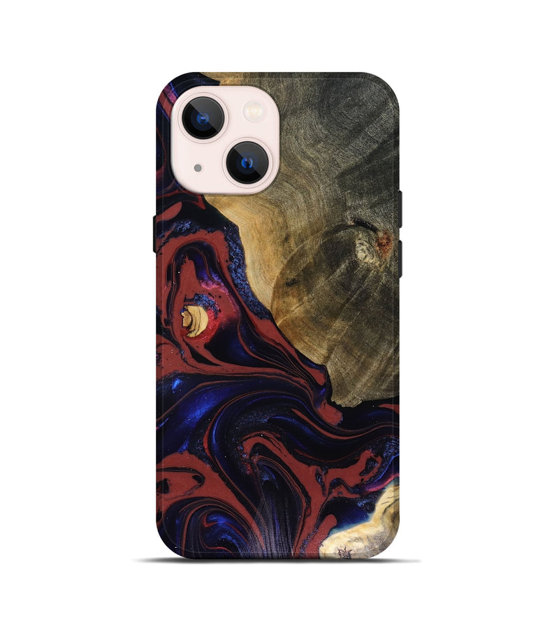 iPhone 13 mini Wood Live Edge Phone Case - Louie (Red, 816129)