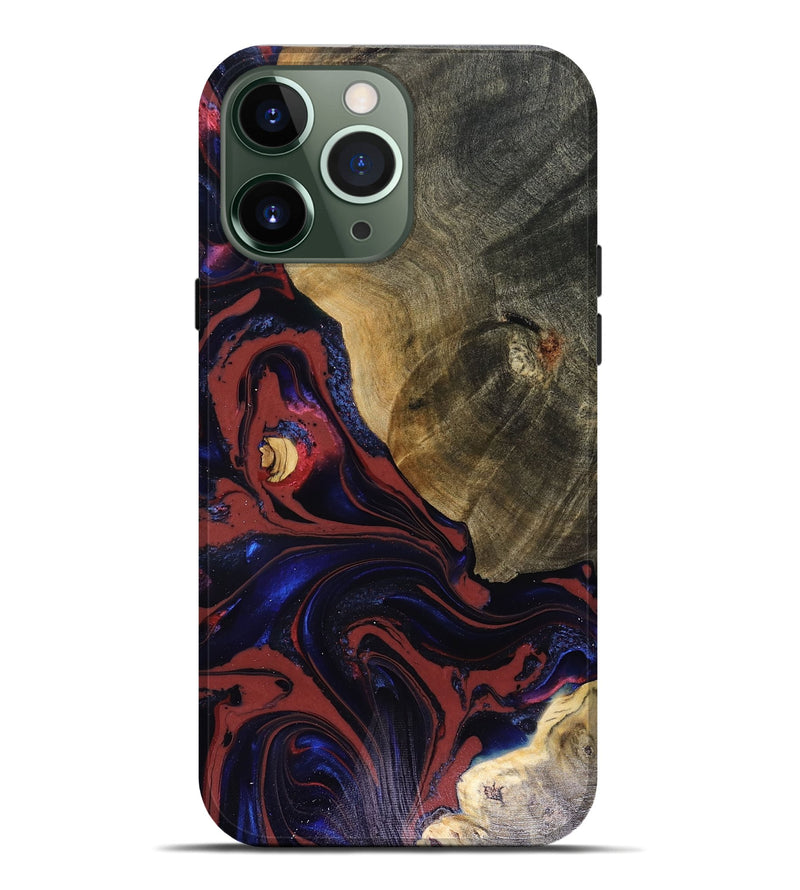 iPhone 13 Pro Max Wood Live Edge Phone Case - Louie (Red, 816129)