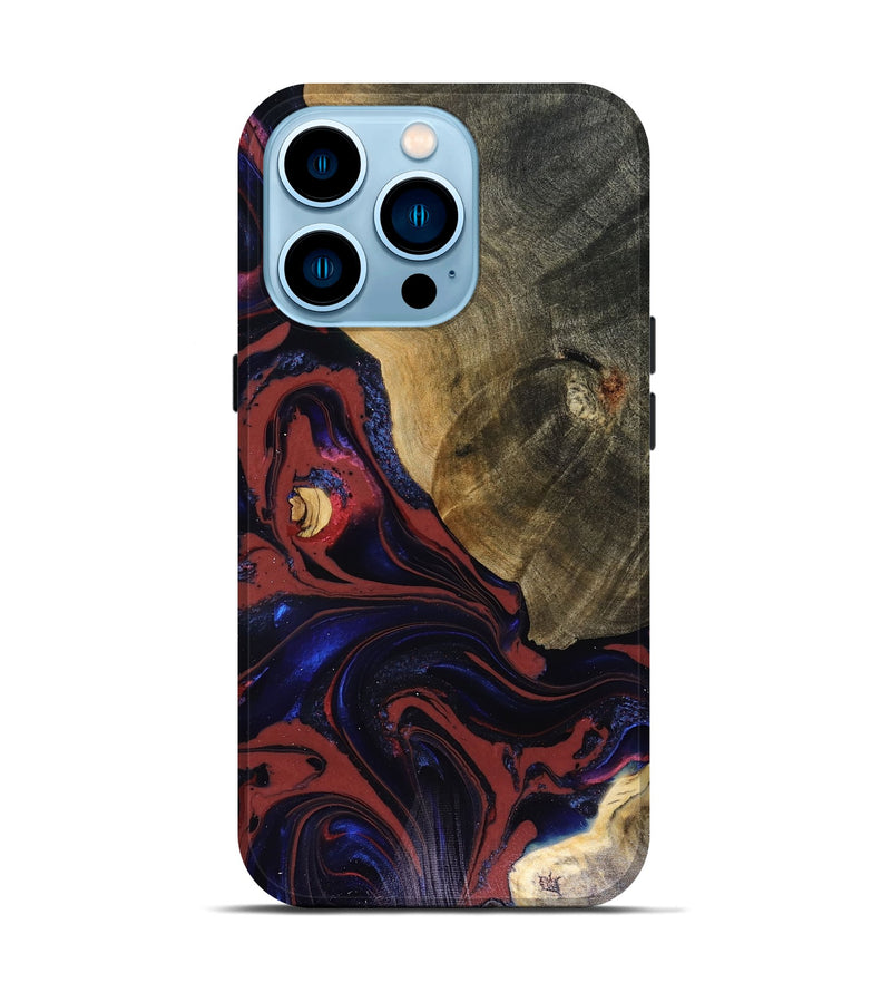 iPhone 14 Pro Wood Live Edge Phone Case - Louie (Red, 816129)