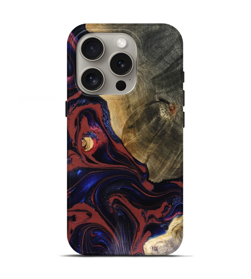 iPhone 16 Pro Wood Live Edge Phone Case - Louie (Red, 816129)
