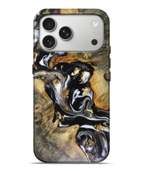 iPhone 17 Pro Max Wood Live Edge Phone Case - Todd (Black & White, 816130)