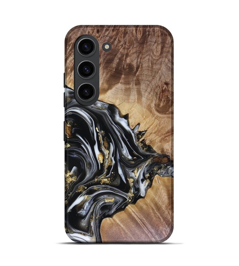 Galaxy S23 Wood Live Edge Phone Case - Augusta (Black & White, 816131)