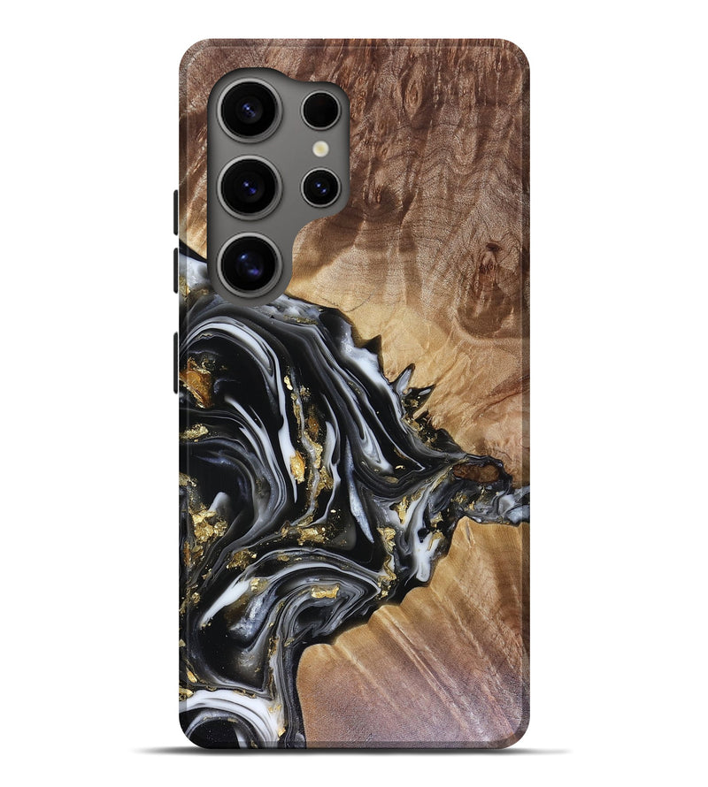 Galaxy S25 Ultra Wood Live Edge Phone Case - Augusta (Black & White, 816131)