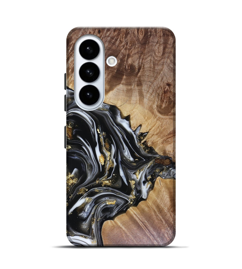 Galaxy S26 Wood Live Edge Phone Case - Augusta (Black & White, 816131)