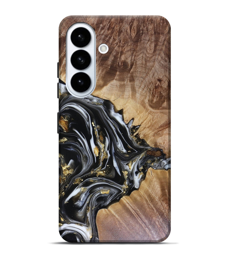 Galaxy S26 Plus Wood Live Edge Phone Case - Augusta (Black & White, 816131)