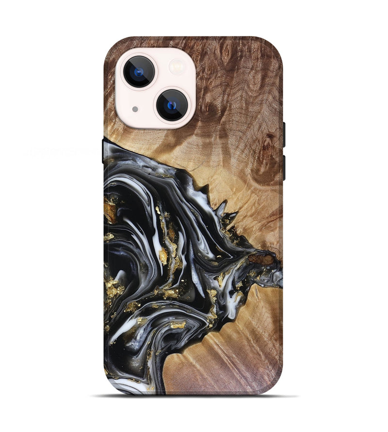 iPhone 13 Wood Live Edge Phone Case - Augusta (Black & White, 816131)