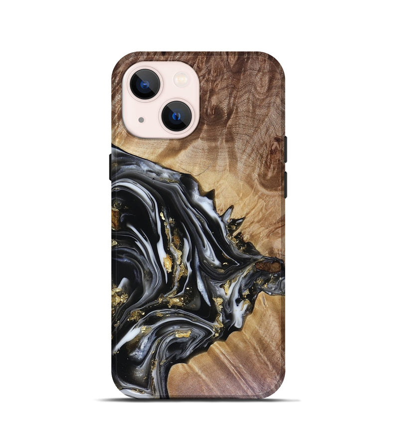 iPhone 13 mini Wood Live Edge Phone Case - Augusta (Black & White, 816131)