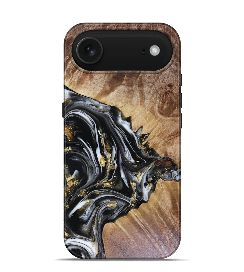 iPhone 17 Air Wood Live Edge Phone Case - Augusta (Black & White, 816131)