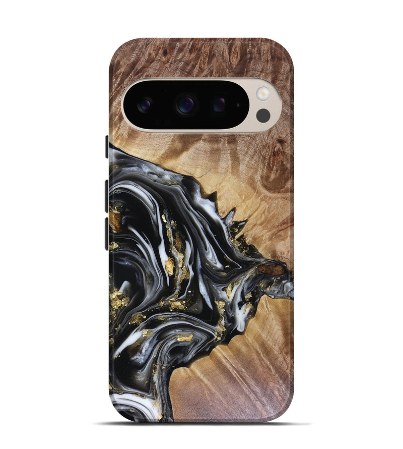 Pixel 10 Pro Wood Live Edge Phone Case - Augusta (Black & White, 816131)