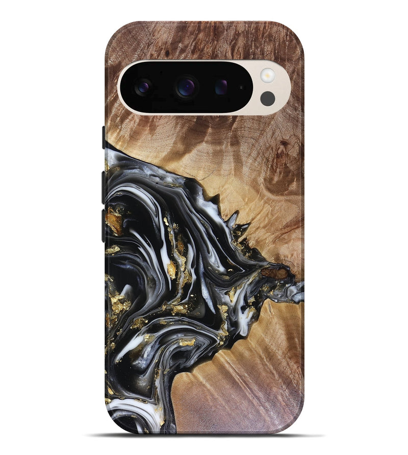 Pixel 10 Pro XL Wood Live Edge Phone Case - Augusta (Black & White, 816131)