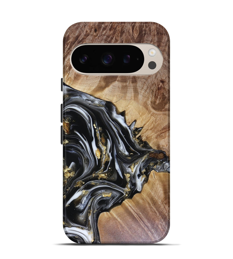 Pixel 9 Wood Live Edge Phone Case - Augusta (Black & White, 816131)