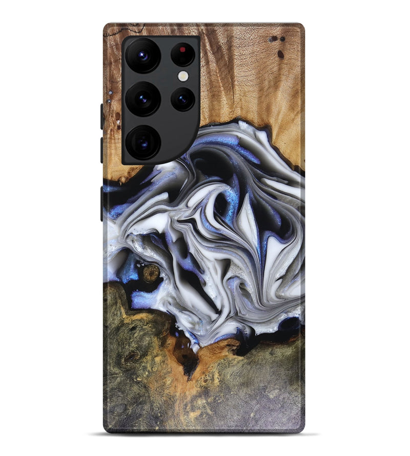 Galaxy S22 Ultra Wood Live Edge Phone Case - Janette (Blue, 816134)