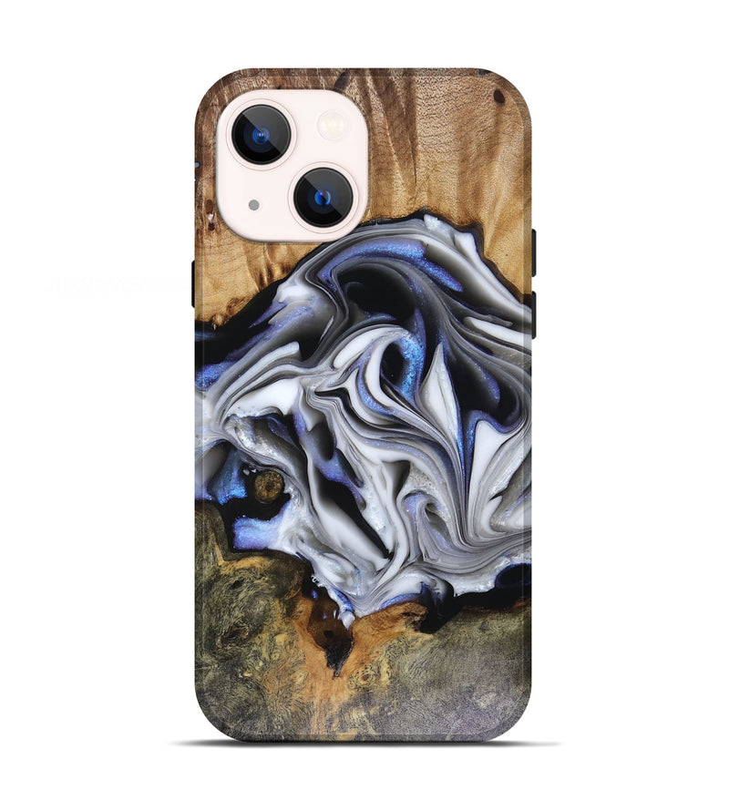 iPhone 13 Wood Live Edge Phone Case - Janette (Blue, 816134)