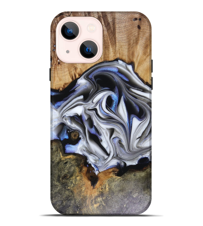 iPhone 14 Plus Wood Live Edge Phone Case - Janette (Blue, 816134)