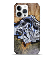 iPhone 15 Pro Max Wood Live Edge Phone Case - Janette (Blue, 816134)