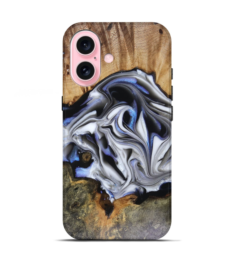 iPhone 17 Wood Live Edge Phone Case - Janette (Blue, 816134)