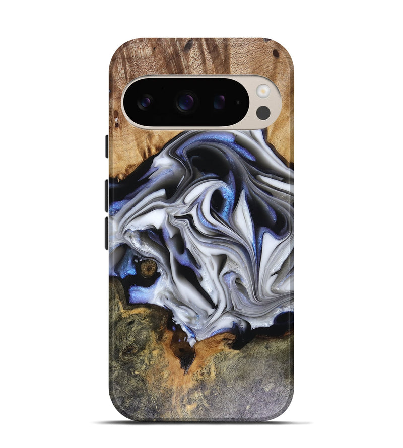 Pixel 9 Pro Wood Live Edge Phone Case - Janette (Blue, 816134)