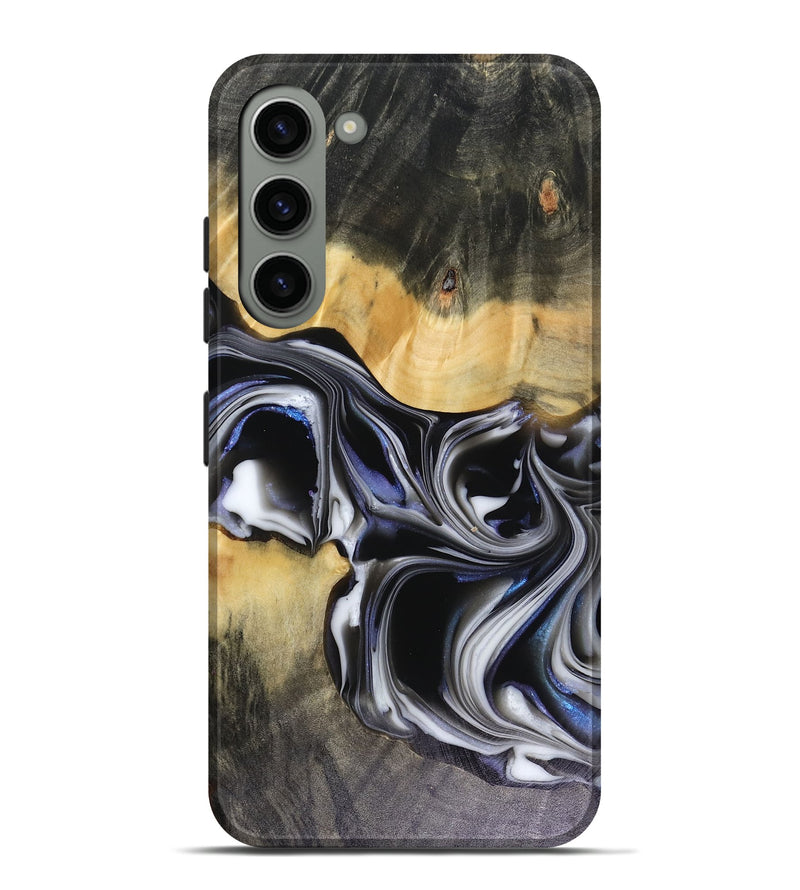 Galaxy S23 Plus Wood Live Edge Phone Case - Glynis (Black & White, 816135)
