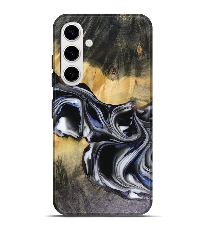 Galaxy S25 Plus Wood Live Edge Phone Case - Glynis (Black & White, 816135)