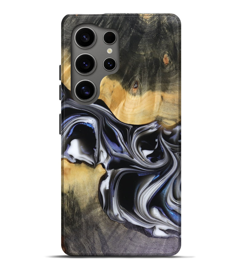 Galaxy S25 Ultra Wood Live Edge Phone Case - Glynis (Black & White, 816135)