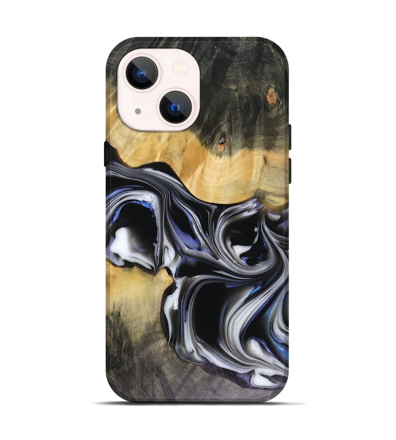 iPhone 13 Wood Live Edge Phone Case - Glynis (Black & White, 816135)