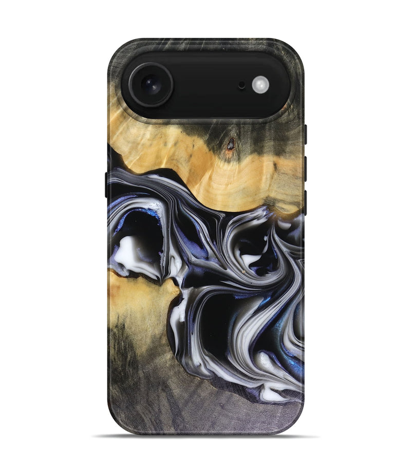 iPhone 17 Air Wood Live Edge Phone Case - Glynis (Black & White, 816135)