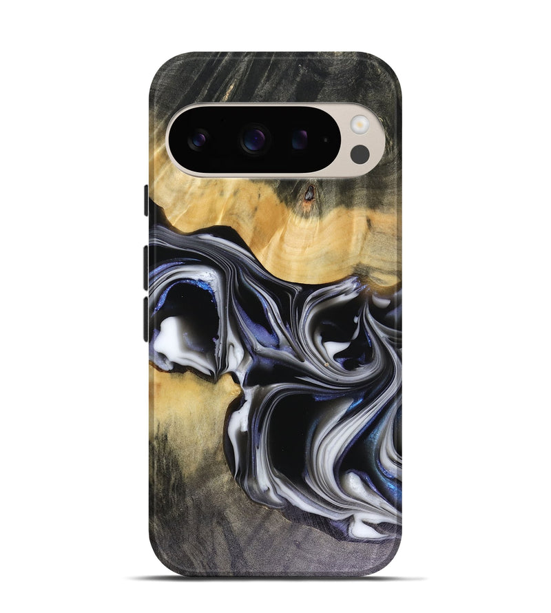 Pixel 9 Wood Live Edge Phone Case - Glynis (Black & White, 816135)