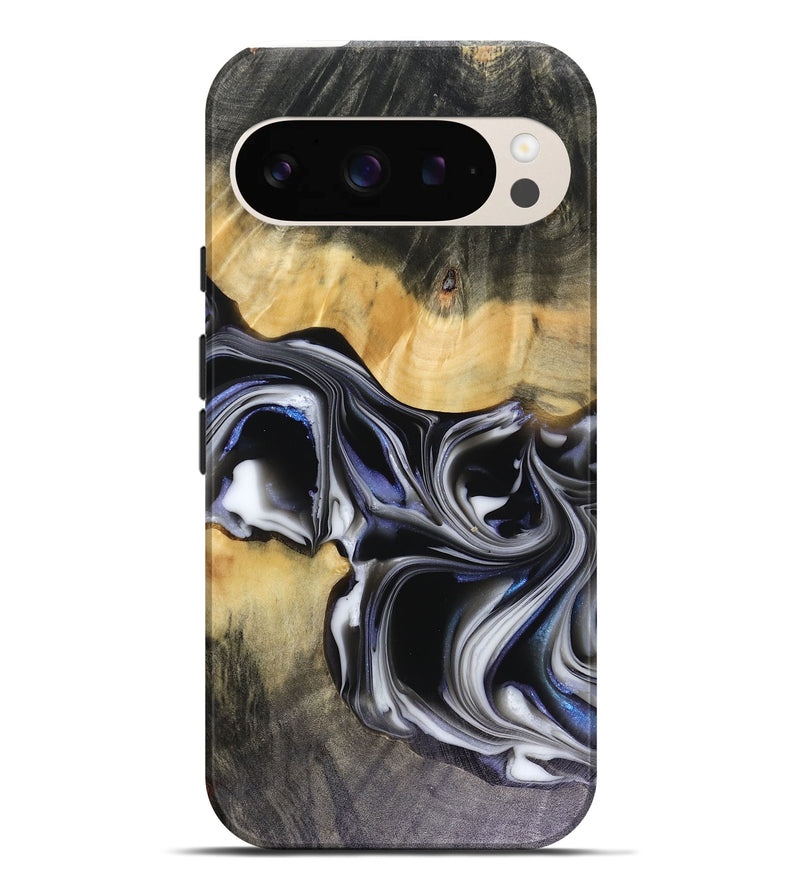 Pixel 9 Pro XL Wood Live Edge Phone Case - Glynis (Black & White, 816135)