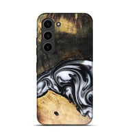 Galaxy S23 Wood Live Edge Phone Case - Flora (Black & White, 816136)