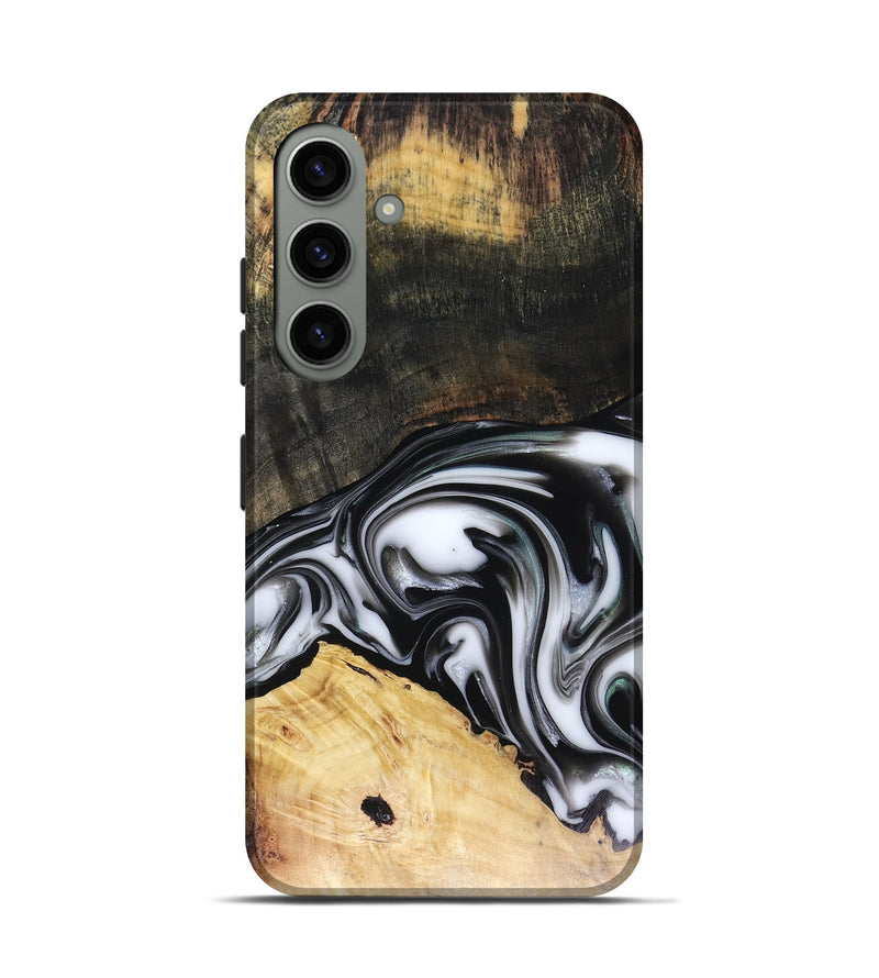 Galaxy S24 Wood Live Edge Phone Case - Flora (Black & White, 816136)