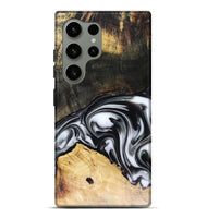 Galaxy S24 Ultra Wood Live Edge Phone Case - Flora (Black & White, 816136)