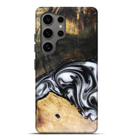 Galaxy S25 Ultra Wood Live Edge Phone Case - Flora (Black & White, 816136)