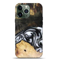 iPhone 13 Pro Max Wood Live Edge Phone Case - Flora (Black & White, 816136)