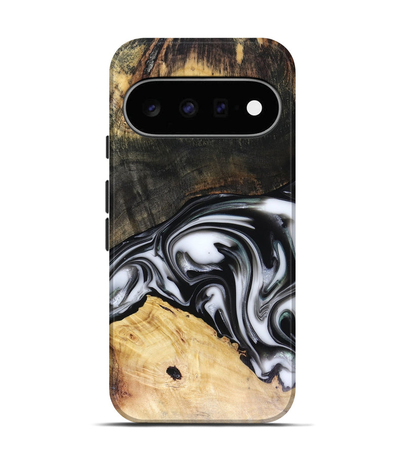 Pixel 11 Wood Live Edge Phone Case - Flora (Black & White, 816136)
