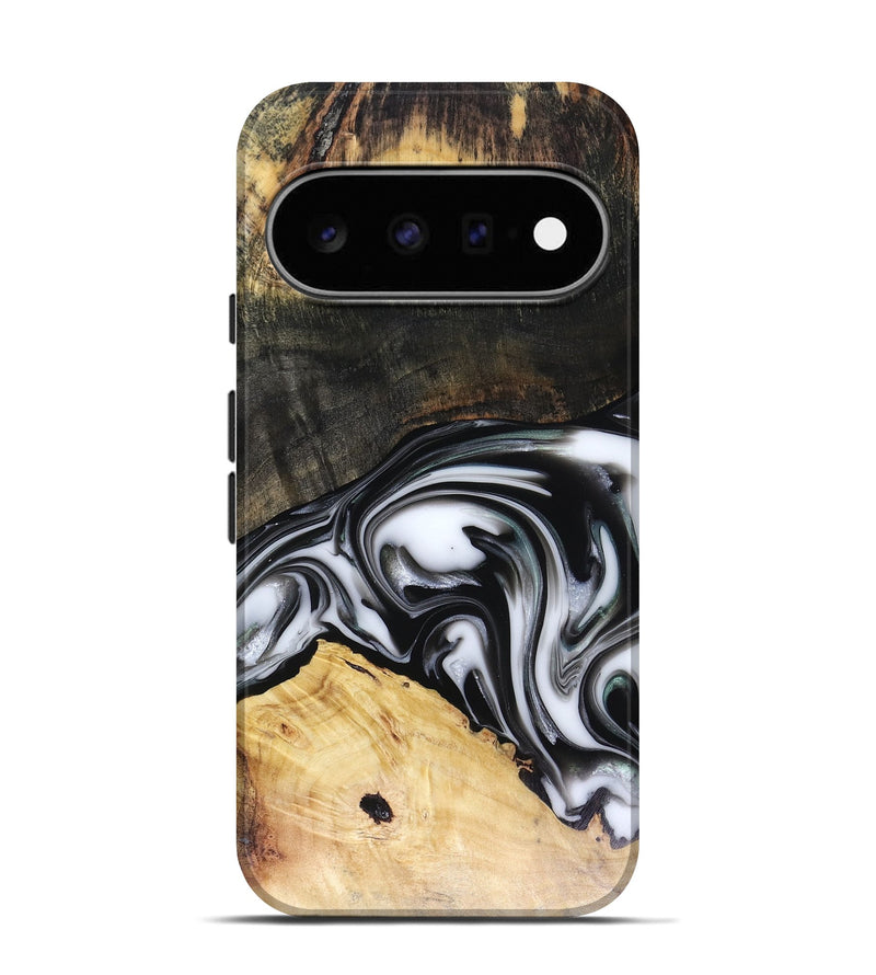 Pixel 11 Pro Wood Live Edge Phone Case - Flora (Black & White, 816136)
