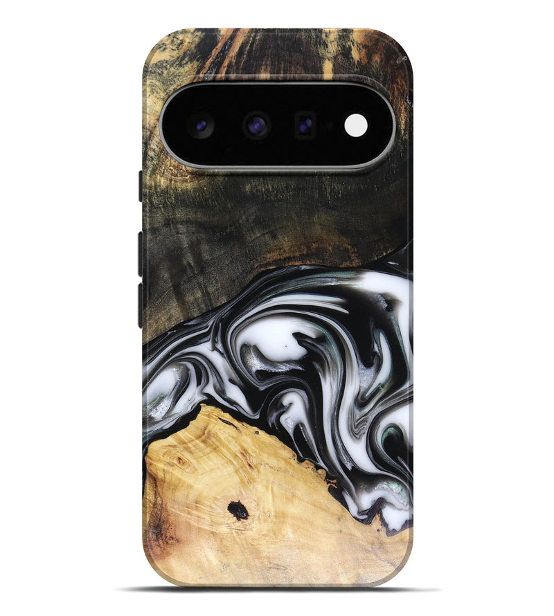 Pixel 11 Pro XL Wood Live Edge Phone Case - Flora (Black & White, 816136)