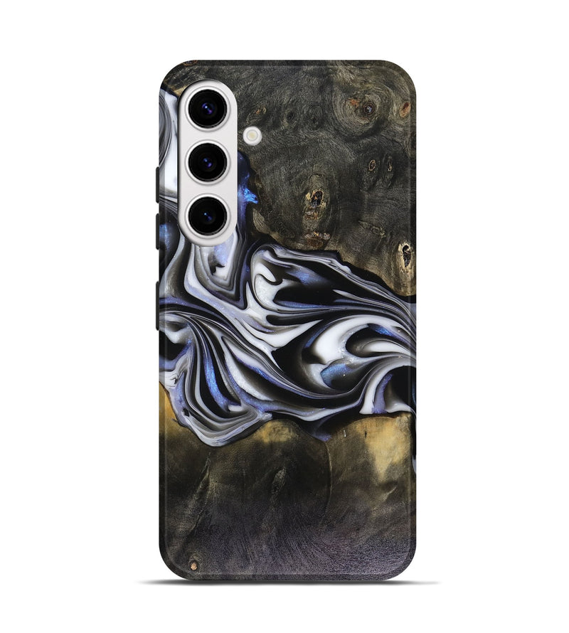 Galaxy S25 Wood Live Edge Phone Case - Ace (Black & White, 816137)