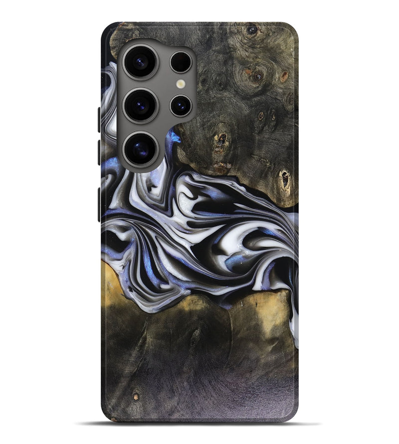 Galaxy S25 Ultra Wood Live Edge Phone Case - Ace (Black & White, 816137)