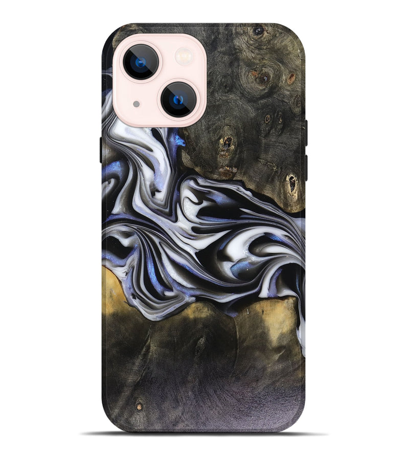 iPhone 14 Plus Wood Live Edge Phone Case - Ace (Black & White, 816137)