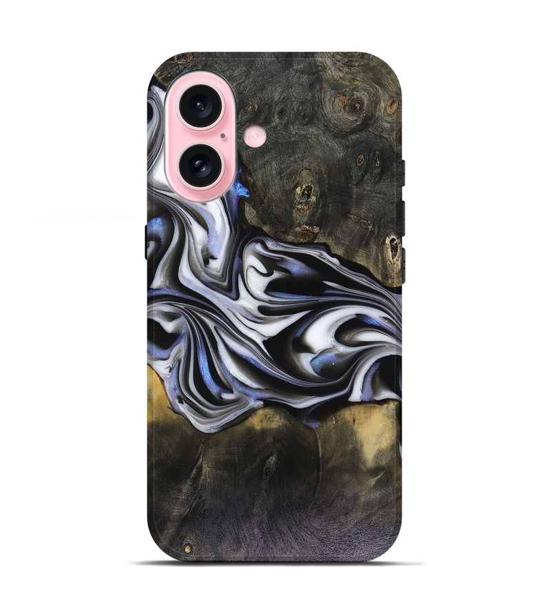 iPhone 17 Wood Live Edge Phone Case - Ace (Black & White, 816137)