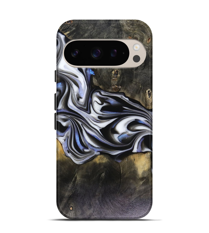Pixel 9 Pro Wood Live Edge Phone Case - Ace (Black & White, 816137)