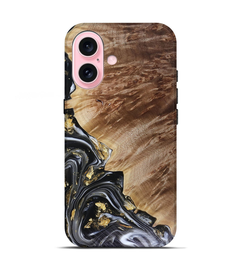iPhone 17 Wood Live Edge Phone Case - Myla (Black & White, 816138)