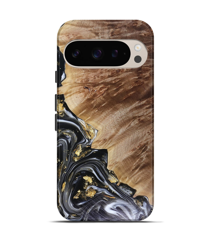 Pixel 9 Wood Live Edge Phone Case - Myla (Black & White, 816138)