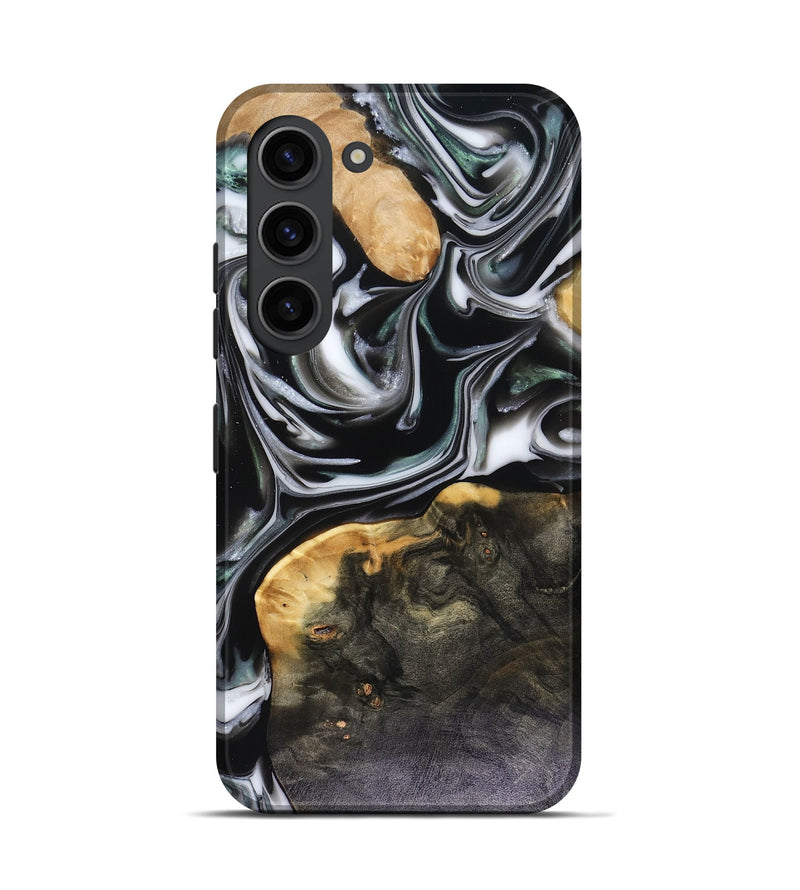 Galaxy S23 Wood Live Edge Phone Case - Helena (Black & White, 816139)