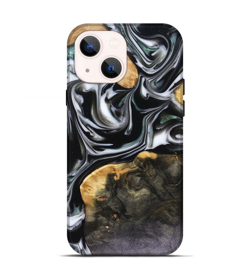 iPhone 13 Wood Live Edge Phone Case - Helena (Black & White, 816139)