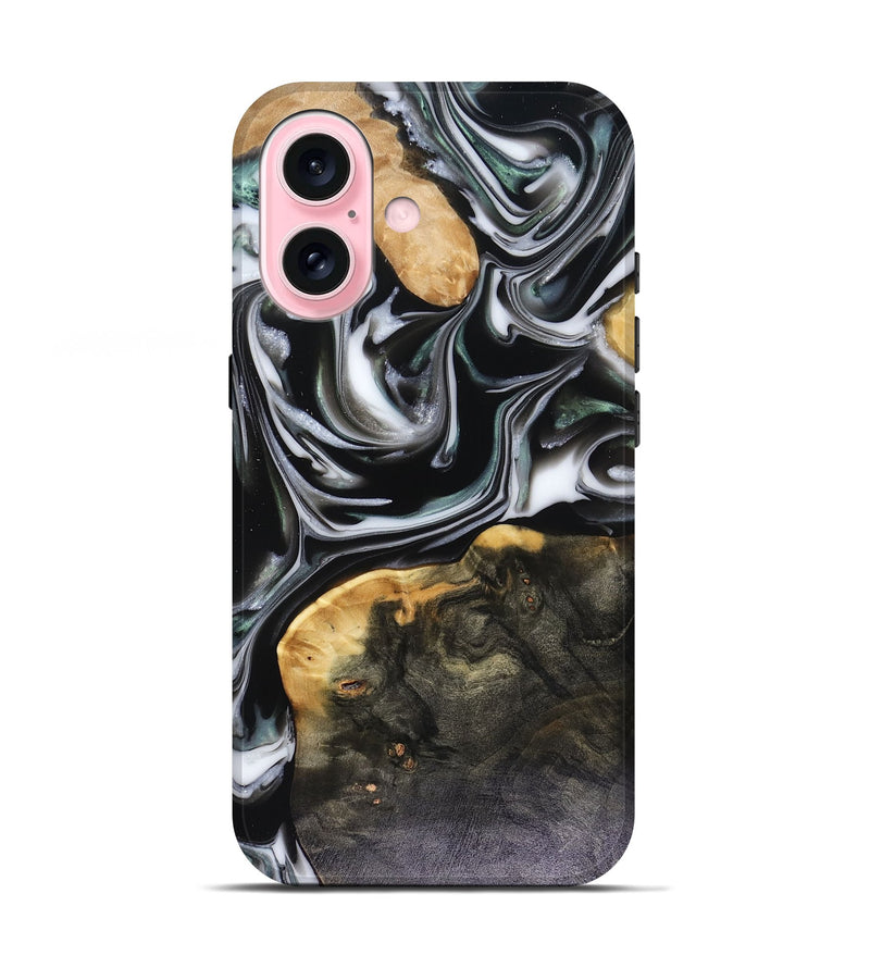 iPhone 17 Wood Live Edge Phone Case - Helena (Black & White, 816139)
