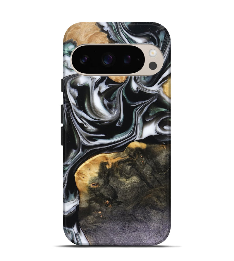 Pixel 9 Wood Live Edge Phone Case - Helena (Black & White, 816139)